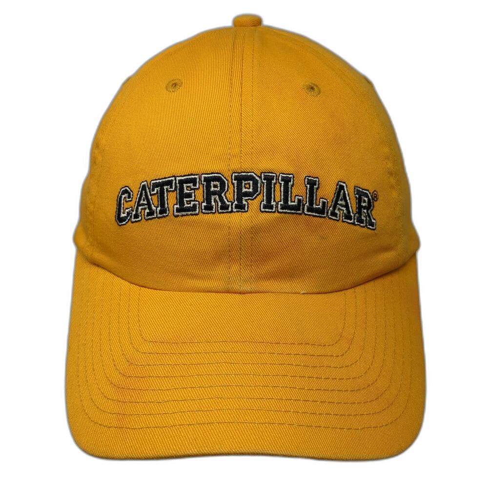 Caterpillar Yellow Baseball Cap One Size Embroidered Logo Cotton Slideback Hat
